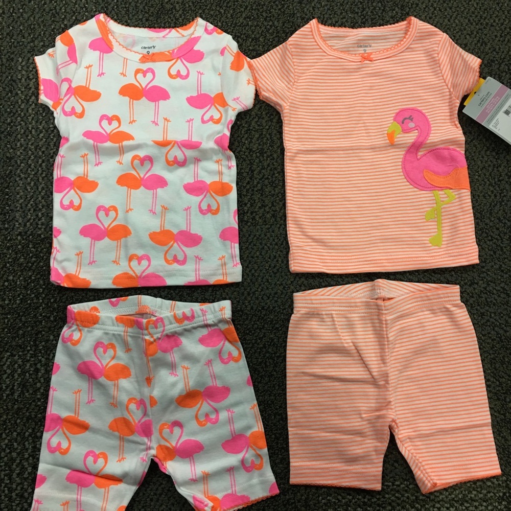Carter’s Flamingo Striped Pajama Set NWT